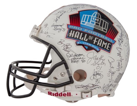 NFL HOF Full-Size Helmet Signed By an Incredible (60) Hall of Famers Including Montana, Rice and Brown 